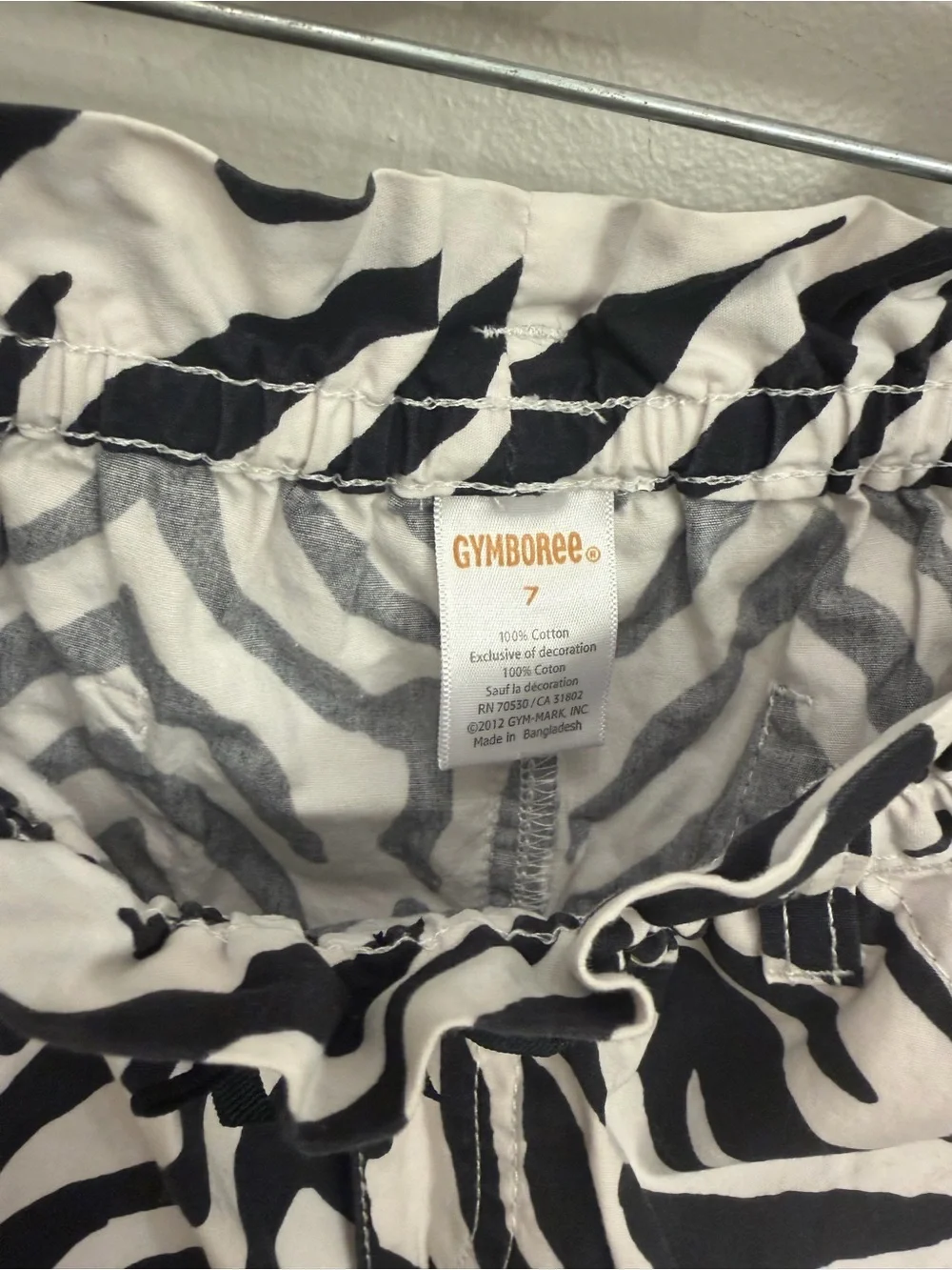 Zebra Print girls Gymboree size  7 Casual Shorts - Black & White